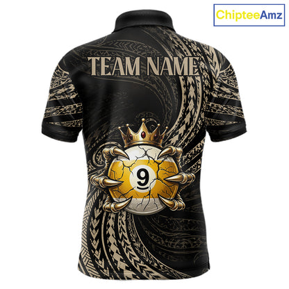 Tribal Pattern Billiard Shirts For Men Custom  Skull Crown 8 Ball And 9 Ball Billiard Team Jersey NYN3134