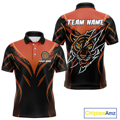 Custom Men's Dart Shirt With Orange Tiger Dartboard - Custom Team & Player Name NYN0358