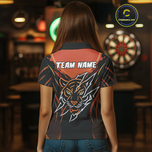 Load image into Gallery viewer, Custom Women's Dart Shirt With Orange Tiger Dartboard - Custom Team &amp; Player Name NYN0358