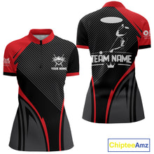 Load image into Gallery viewer, Black And Red Human Play Pool 8 Ball Women's Billiard Shirt Custom Billiard Team League Attire NYN2556