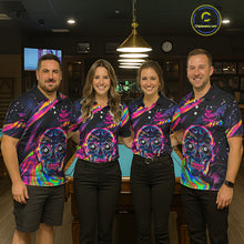 Load image into Gallery viewer, Holographic Skull 8 Ball Billiard Shirts For Women Custom Colorful Billiard Team Jerseys NYN2295