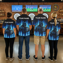 Load image into Gallery viewer, Personalized Blue Flames Bulldog Dartboard Women Darts Polo Shirt Custom Funny Darts Jerseys NYN2581