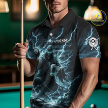 Load image into Gallery viewer, Lightning Turquoise Grim Reaper Beer 8 Ball Pool Men Billiard Shirt Personalized Billiard Team Names NYN2735