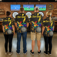 Load image into Gallery viewer, Funny Colorful Rooster Plays Darts Polo &amp; Quarter Zip Shirt Custom Thunder Yellow Women Darts Jersey NYN2949
