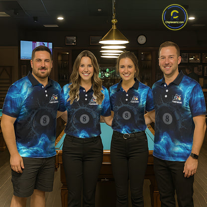 Personalized Ball 8 Billiard Polo & Quarter-Zip Shirt For Women 8 Ball Billiard Team Jersey NYN2310
