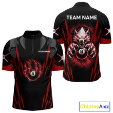 Load image into Gallery viewer, Black And Red Grunge Claws Wolf 8 Ball Pool Men Billiard Shirt Personalized Pool Balls Billiard Attire NYN2738
