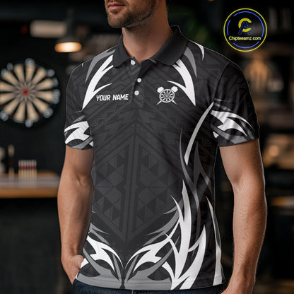 Personalized White And Black Dartboard Dart Shirts For Men Outfits Dart Team Jerseys NYN0041