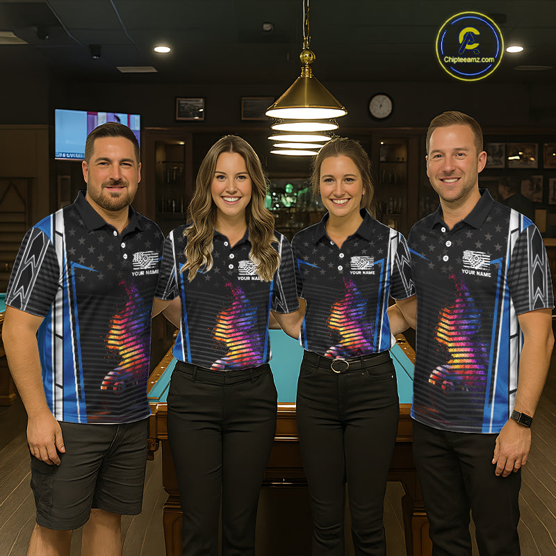 Colorful Paint Ball 8 Billiard Jerseys For Women Custom Blue Billiard Balls Pool Jersey NYN2317