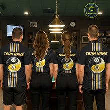 Load image into Gallery viewer, Black &amp; Gold Yin And Yang 8 Ball &amp; 9 Ball Pool Billiard Jerseys For Men Custom Billiard Team Shirt NYN2753