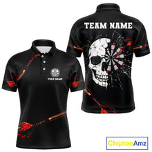 Load image into Gallery viewer, Custom Black And Red Dart Arrow Skull Dart Shirts For Men Outfits Dart Team Jerseys NYN0045