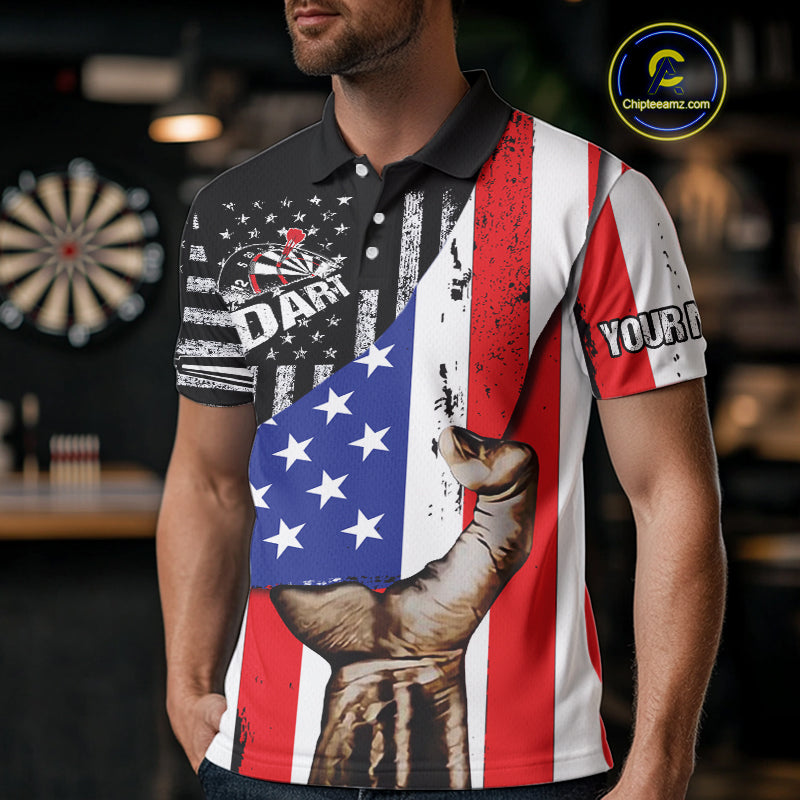 Multi-Color American Flag Dart Boards Dart Shirts For Men, Custom Dart Jerseys NYN0051