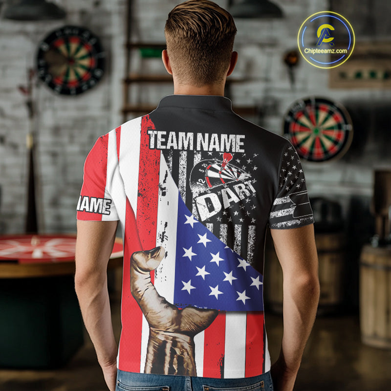 Multi-Color American Flag Dart Boards Dart Shirts For Men, Custom Dart Jerseys NYN0051