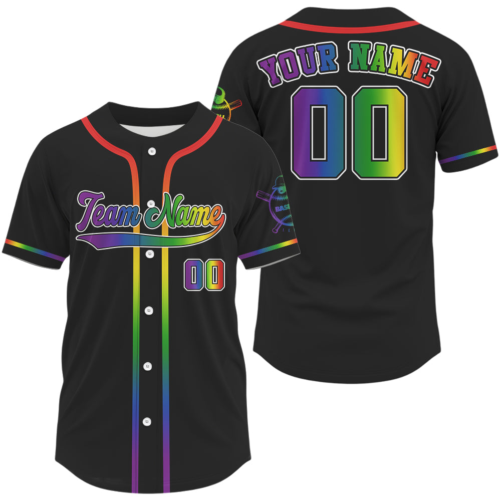 Men's LGPT Pride Baseball Jersey Custom Colorful Baseball Shirt For LGPTQ+ Fans NYN0873