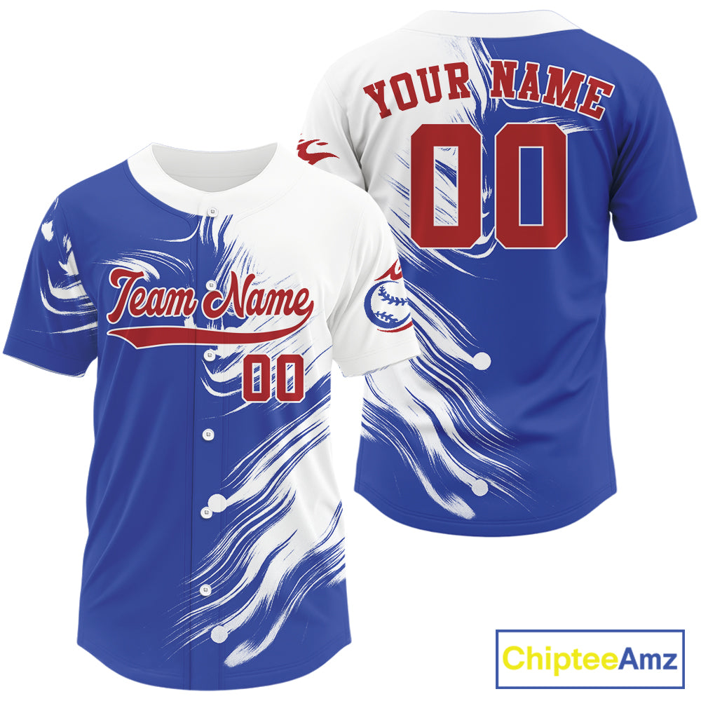 Men's Blue And White Baseball Jersey Personalized Outfits Baseball Shirt For Newborns NYN0883