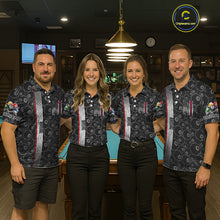 Load image into Gallery viewer, Cross US Flag 8 Ball Women's Billiard Shirts Personalized Patriotic Billiard Team Shirts NYN2322