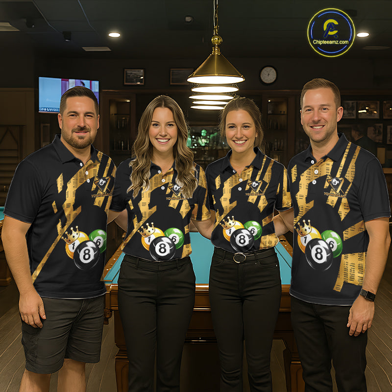 Gold Crown Ball Billiard Ball Shirts For Women Personalized Attire Billiard Team Shirts NYN2324