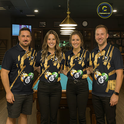 Gold Crown Ball Billiard Ball Shirts For Women Personalized Attire Billiard Team Shirts NYN2324