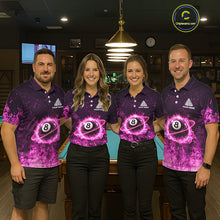 Load image into Gallery viewer, Custom Pink Flaming 8 Ball Light Women's Billiard Shirts Personalized Billiard Attire Gifts NYN2325