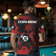 Load image into Gallery viewer, Custom Red Grunge Ball Billiard Shirts For Women Personalized Ball 8 Billiard Attire Gifts NYN2328