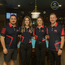 Load image into Gallery viewer, Black &amp; Red Skull Pool 8 Ball Men Billiard Polo &amp; 1/4-Zip Shirt Personalized Ball Billiard Attire NYN2593