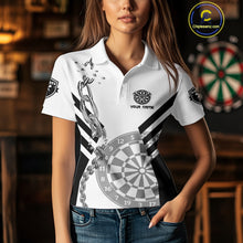Load image into Gallery viewer, Silver Chains White And Black Dartboards Dart Shirts For Women, Dart Team Jerseys NYN0054