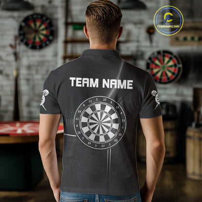 Halftone Pattern Dartboard White In Lines Grunge Dart Shirts For Men, Dart Jerseys NYN0057