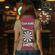 Load image into Gallery viewer, Custom Yellow&amp;Red Grunge Style Darts Board Dart Shirts For Women, Dart Team Jerseys NYN0058