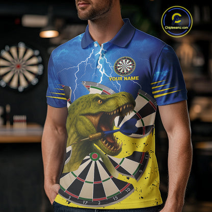 Master Dinosaur Strike Style Funny Darts Shirt For Men - Customizable Name & Team NYN0398