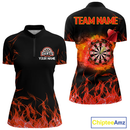 Red Fire Flame Dartboard Custom Dart Shirt For Women, Dart Team Jerseys NYN0216