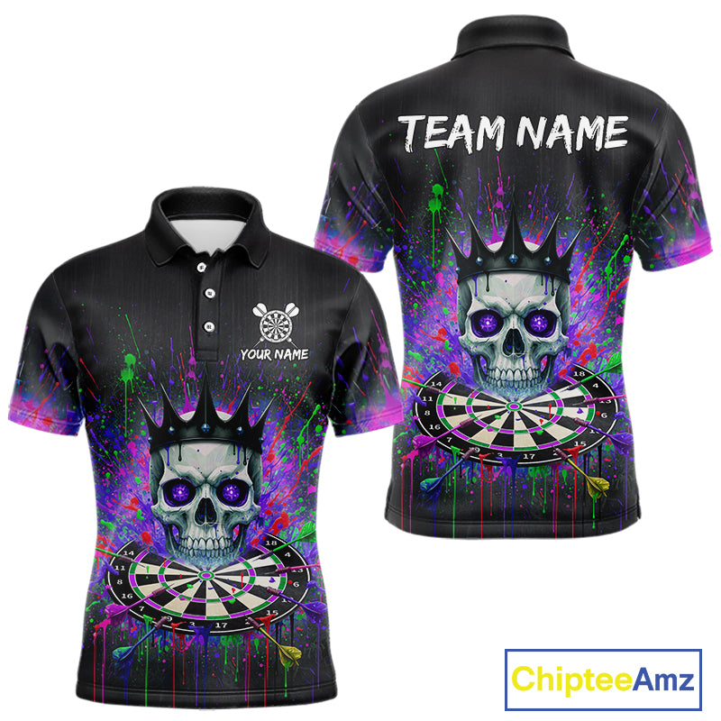 Grunge Pink Ribbon Dartboard Custom Breast Cancer Awareness Darts Polo Shirt For Men NYN1825
