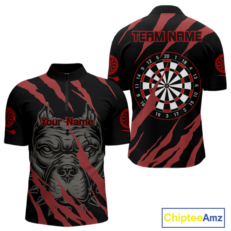 Red Scratch Bulldog Dart Shirt Custom Dart Team Shirt For Men, Dart Jerseys NYN0221