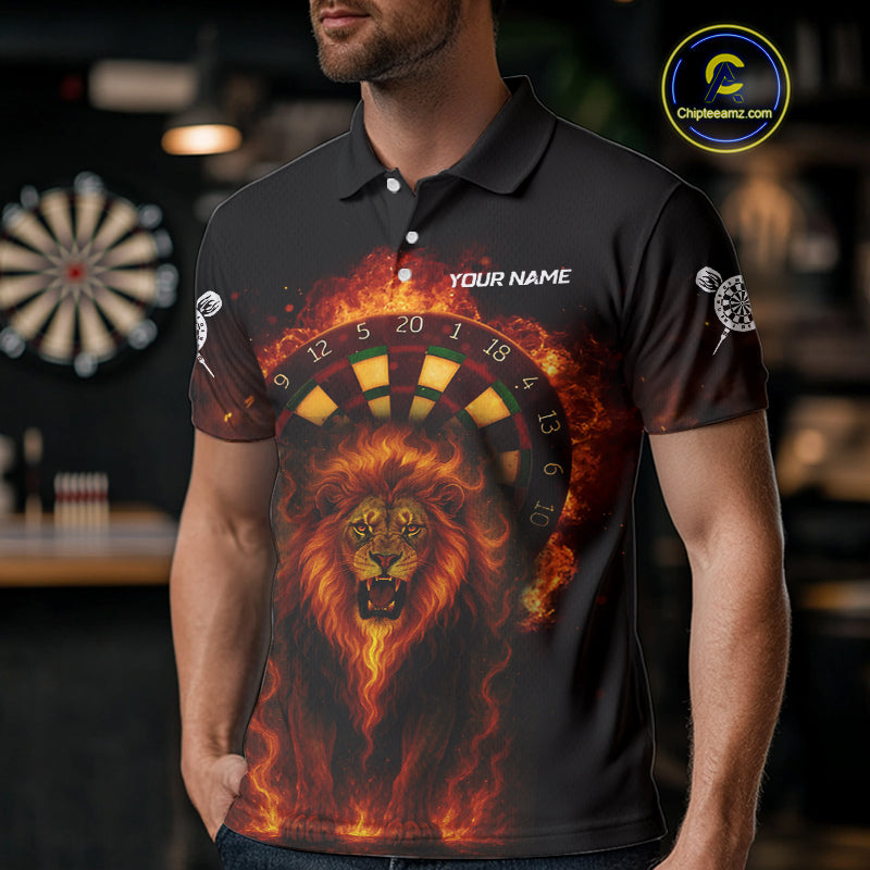 Dartboard Flame Lion Dart Shirts Custom Dart Team Shirt For Men, Dart Jerseys NYN0224