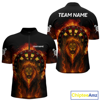 Dartboard Flame Lion Dart Shirts Custom Dart Team Shirt For Men, Dart Jerseys NYN0224
