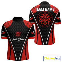 Load image into Gallery viewer, Halftone Pattern Dartboard Custom Red Dart Shirt For Men, Dart Team Jerseys NYN0225