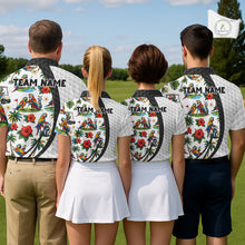 Load image into Gallery viewer, Tropical White And Black Golf Ball Polo Golf Shirts For Men Custom Parrot Golf Team Attire NYN3175