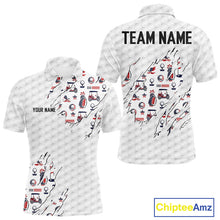 Load image into Gallery viewer, USA 250th anniversary mens golf polo white golf ball patriotic shirt