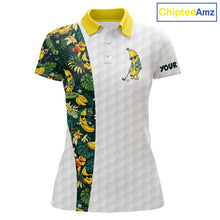 Load image into Gallery viewer, Custom Banaba Golfer Golf Ball Team Attire Tropical Monstera Golf Polo Golf Shirts For Women NYN3178