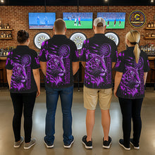 Load image into Gallery viewer, Purple Neon Tiger Lightning Dartboard Men Dart 1/4-Zip Shirts Custom Name &amp; Team Dart Jerseys NYN2099