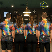 Load image into Gallery viewer, Custom Colorful Smoke 8 Ball Women's Billiard Shirts Personalized Skull Billiard Team Attire NYN2331