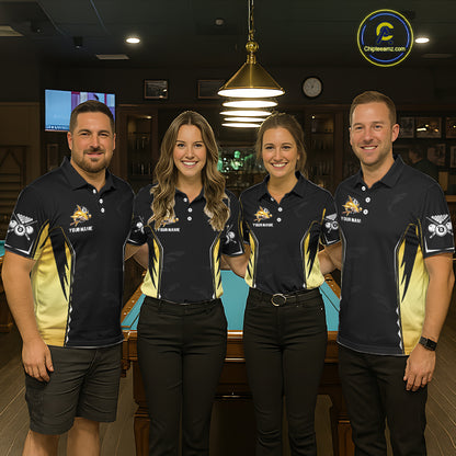 Funny Gold Shark Ball 8 & Cue Billiard Shirts For Men Personalized Billiard Attire Gifts NYN2341