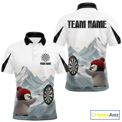 Cold Fierce Penguin Duo Play Darts Men Darts Polo Shirt Personalized Name For Darters NYN2356