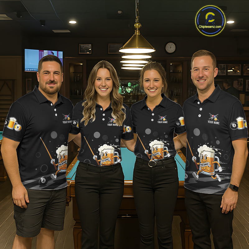 Funny Beer Play Pool 8 Ball Men's Billiard Team Shirt Custom Billiard Polo & 1/4 Zip Attire NYN2364