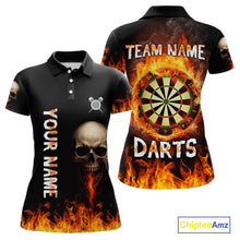 Load image into Gallery viewer, Custom Fire Skull Multi-Flame Dartboard Dart Shirts For Women, Dart Team Jerseys NYN0087