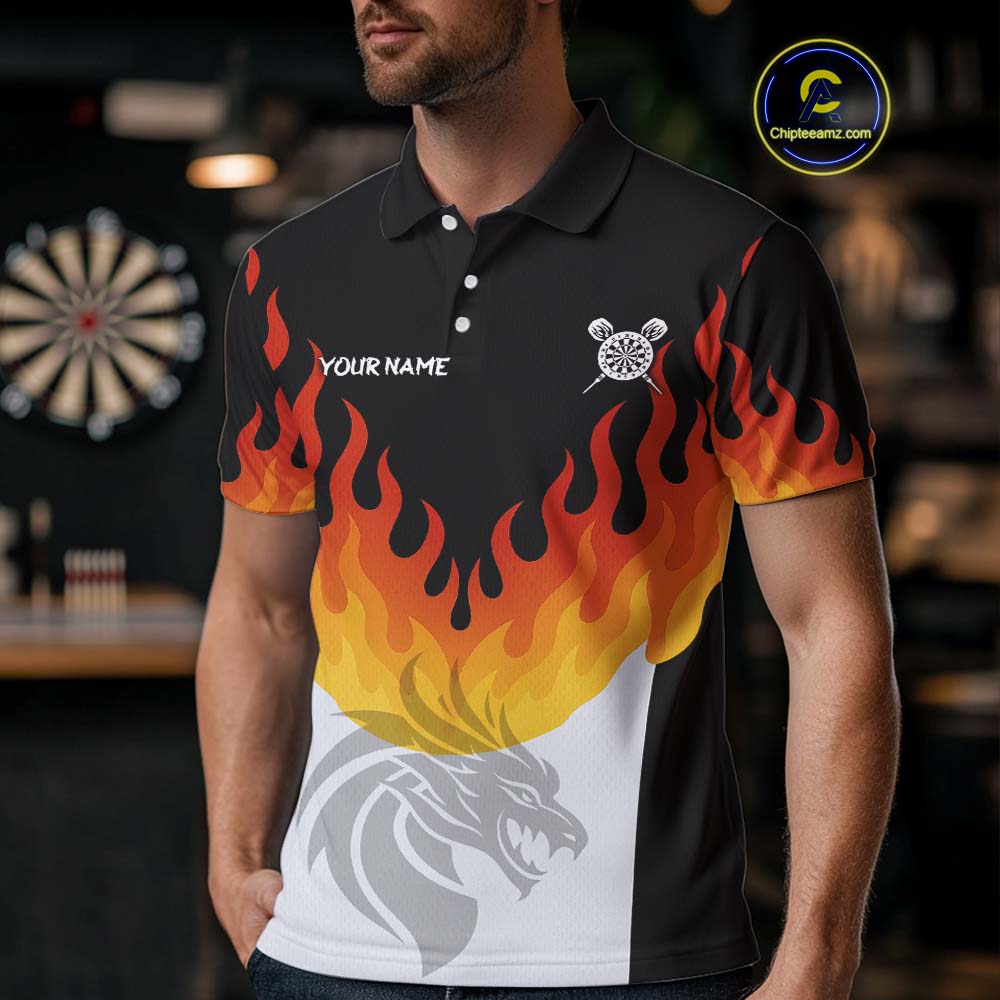 Dragon Fire Flame Dartboard Custom Dart Shirt For Men, Dart Team Jerseys NYN0090
