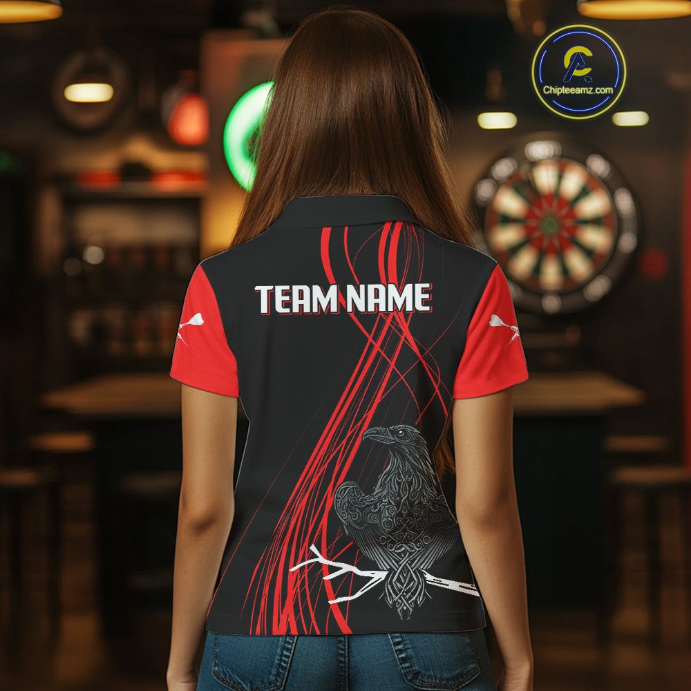 Custom Red Lines Celtic Raven Dart Arrows Dart Shirt For Women, Dart Team Jerseys NYN0105
