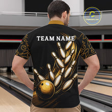 Load image into Gallery viewer, Strike Bowling Gold Yellow Bowling Jerseys For Men Custom Bowling Shirts Team Attire NYN3179