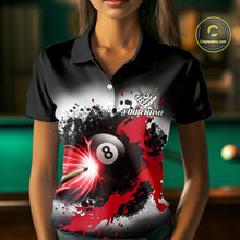 Load image into Gallery viewer, Lightning Red Billiard 8 Ball &amp; 9 Ball Shirt For Women Custom Grunge Pool Team Billiard Jersey NYN3441