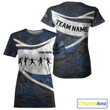 Load image into Gallery viewer, Custom Blue Digital Camo Pickleball League Jerseys For Women Pickleball Paddle Shirts NYN2154