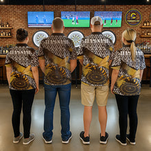 Load image into Gallery viewer, Custom Funny Gold Bee Silver Triangle Darts Quarter-Zip Shirt For Men Funny Dart League Jerseys NYN2176