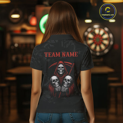 Custom Colorful Bulldog Funny Dart Polo Team Shirts For Women Bulldog Dart League Jerseys NYN2181
